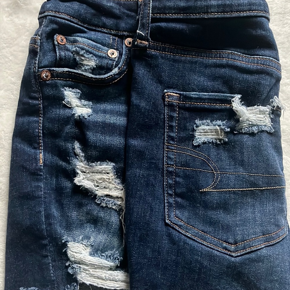 womens dark wash stretchy denim shorts